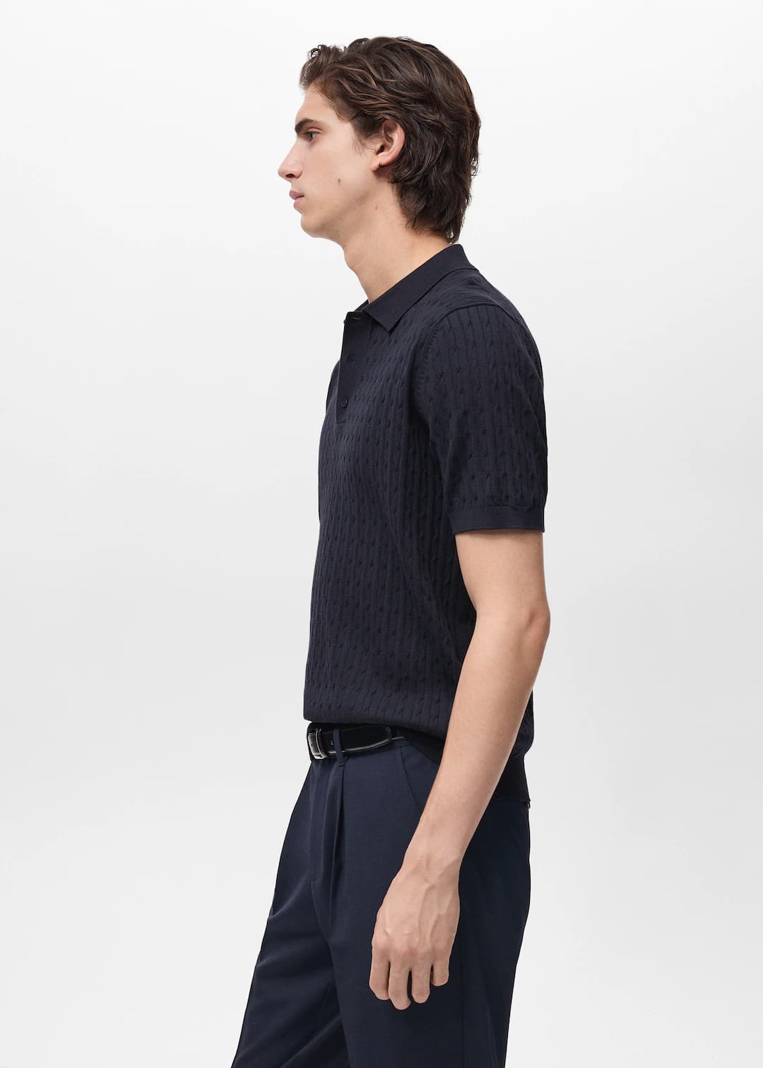 Polo T-shirt in dark blue - view 3