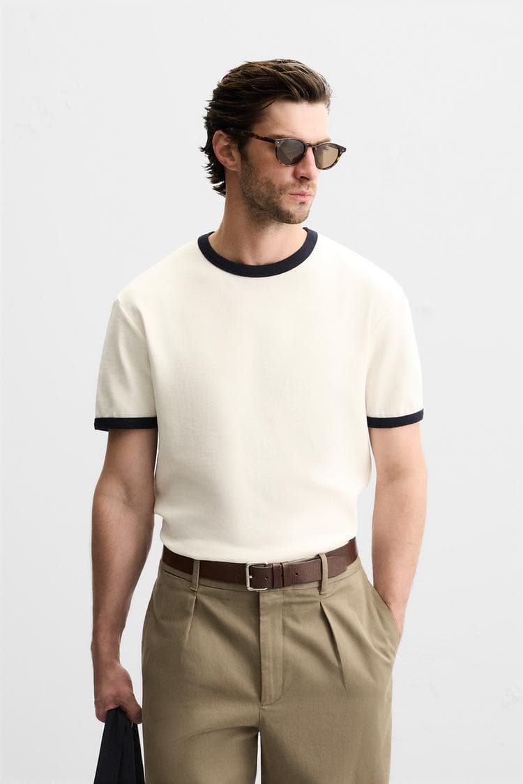 Cotton T-shirt in Beige - view 1